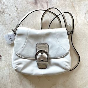 Coach crossbody purse white gold
